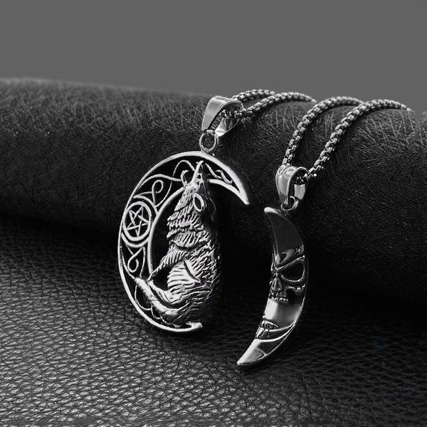 titanium steel pendant couple models moon skull retro hip-hop street punk jewelry necklaces, Silver
titanium steel pendant couple models moon skull retro hip-hop street punk jewelry necklaces, Silver