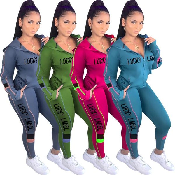 women's two piece pants casaul women tracksuit set print letter color patchwork winter clothes for outfit, White
women's two piece pants casaul women tracksuit set print letter color patchwork winter clothes for outfit, White