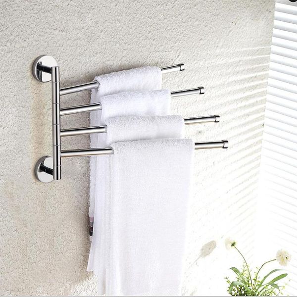 bathroom storage & organization wall-mounted towel rack stainless steel swivel bar multifunctional bath holder for home el tools
