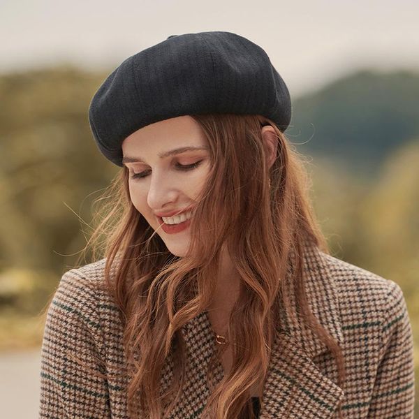 berets autumn and winter women's retro elegant beret casual woolen sweet french literary pumpkin hat, Blue;gray
berets autumn and winter women's retro elegant beret casual woolen sweet french literary pumpkin hat, Blue;gray