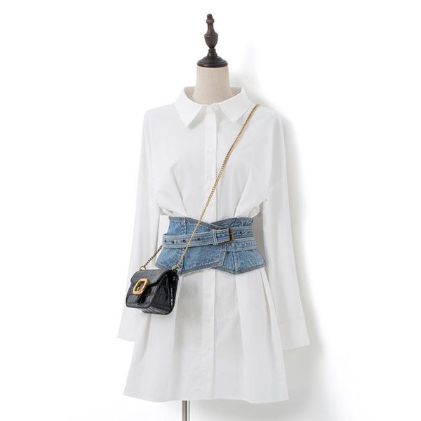 ailigou women's summer shirt dress 2021 chic lapel women casual long sleeve white mini denim belt dresses, Black;gray
ailigou women's summer shirt dress 2021 chic lapel women casual long sleeve white mini denim belt dresses, Black;gray