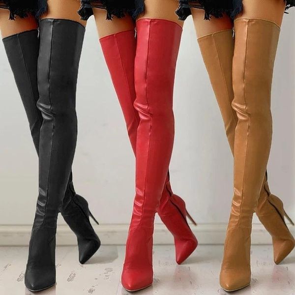 boots women's pointed toe thin heels over knee elastic side zipper booties autumn winter modern fashion party dating, Black
boots women's pointed toe thin heels over knee elastic side zipper booties autumn winter modern fashion party dating, Black