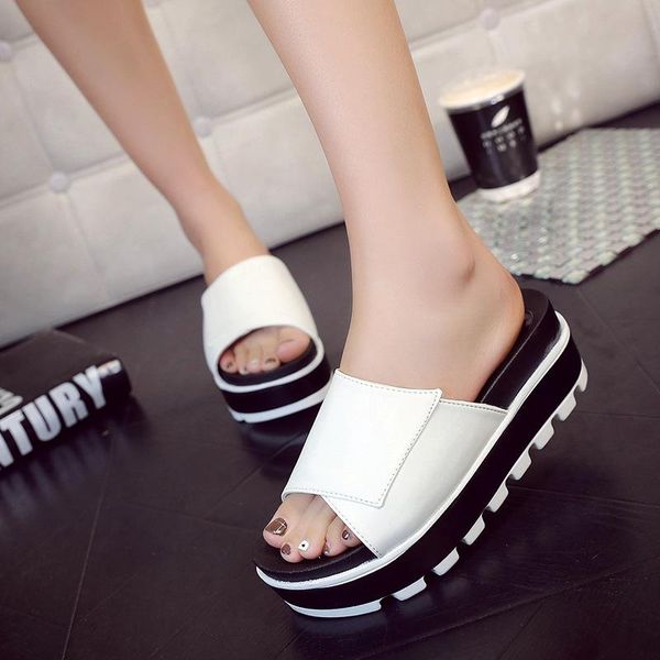 slippers style muffin and chunky school for women's summer korean fashion non-slip high-heeled open-toe, Black
slippers style muffin and chunky school for women's summer korean fashion non-slip high-heeled open-toe, Black