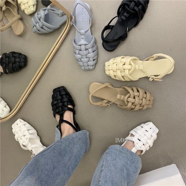 soft leather closed toe sandals women 2021 buckle fashion beach shoes weave candy color summer zapatillas mujer casa, Black
soft leather closed toe sandals women 2021 buckle fashion beach shoes weave candy color summer zapatillas mujer casa, Black