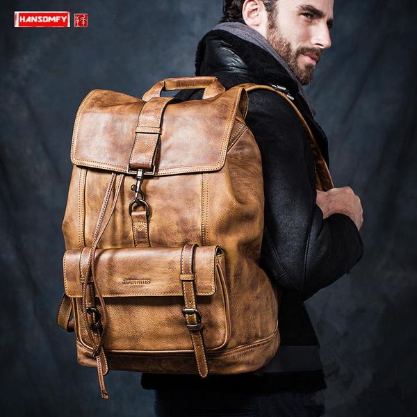 backpack luxury vintage leather men large-capacity lapbag cowhide outdoor travel backpacks male schoolbag computer bags
backpack luxury vintage leather men large-capacity lapbag cowhide outdoor travel backpacks male schoolbag computer bags