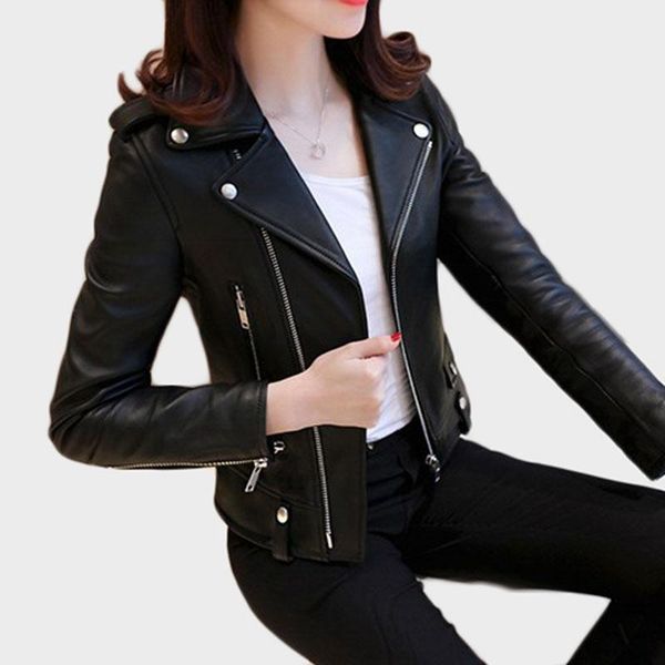 women's leather & faux trending products 2021 lady jacket pu coat stylish clothes spring/autumn korean style short jackets 132, Black
women's leather & faux trending products 2021 lady jacket pu coat stylish clothes spring/autumn korean style short jackets 132, Black