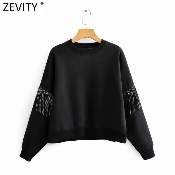 zevity women casual drilling tassel black sweatshirts female basic o neck sequin knitted hoodies chic pullover h530 210419
zevity women casual drilling tassel black sweatshirts female basic o neck sequin knitted hoodies chic pullover h530 210419
