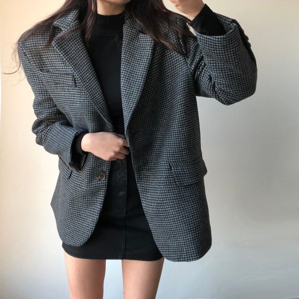 ol classic vintage houndstooth quilted woolen suit blazer jacket autumn winter lace-up formal women blazers coat 210421, White;black
ol classic vintage houndstooth quilted woolen suit blazer jacket autumn winter lace-up formal women blazers coat 210421, White;black