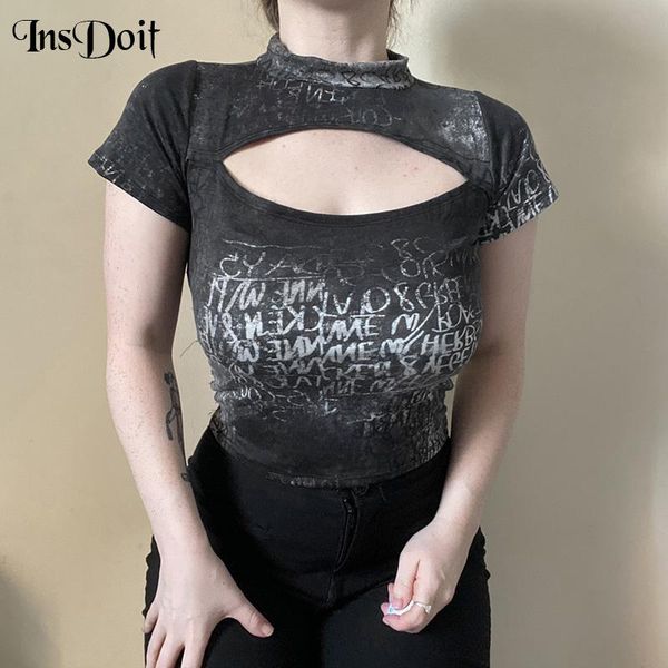 insdoit gothic hollow out women t shirts harajuku streetwear black letter print short sleeve fashion basic women's t-shirt, White
insdoit gothic hollow out women t shirts harajuku streetwear black letter print short sleeve fashion basic women's t-shirt, White