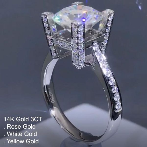 white gold 3 moissanite diamond ring women round h luxury trendy wedding party engagement anniversary 3ct d color cluster rings, Golden;silver
white gold 3 moissanite diamond ring women round h luxury trendy wedding party engagement anniversary 3ct d color cluster rings, Golden;silver