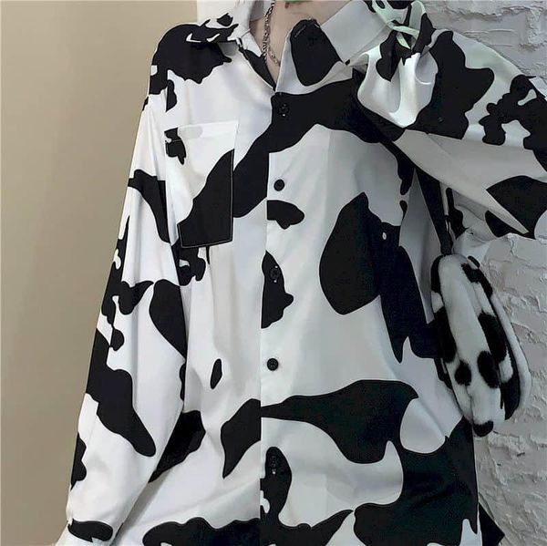 women's blouses & shirts spring autumn bolouse women clothes korean harajuku bf loose dark shirt cow print long sleeve female student j, White
women's blouses & shirts spring autumn bolouse women clothes korean harajuku bf loose dark shirt cow print long sleeve female student j, White