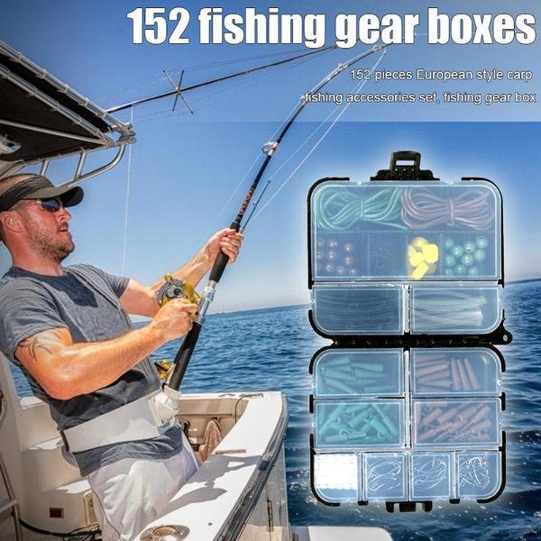 152pcs/box carp fishing tackle kit sleeve hooks boilie line beads sinker weights outdoor accessories
152pcs/box carp fishing tackle kit sleeve hooks boilie line beads sinker weights outdoor accessories