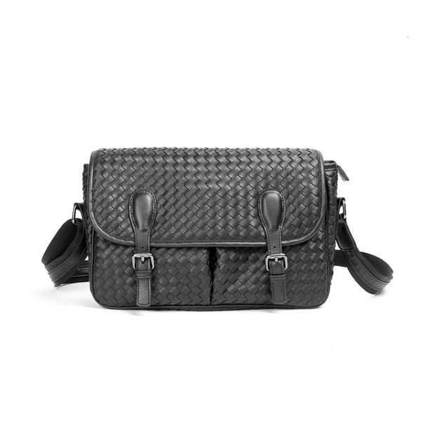 bag handbag men's postman single shoulder messenger woven flip business fashion large capacity soft leather backpack, Black;red
bag handbag men's postman single shoulder messenger woven flip business fashion large capacity soft leather backpack, Black;red