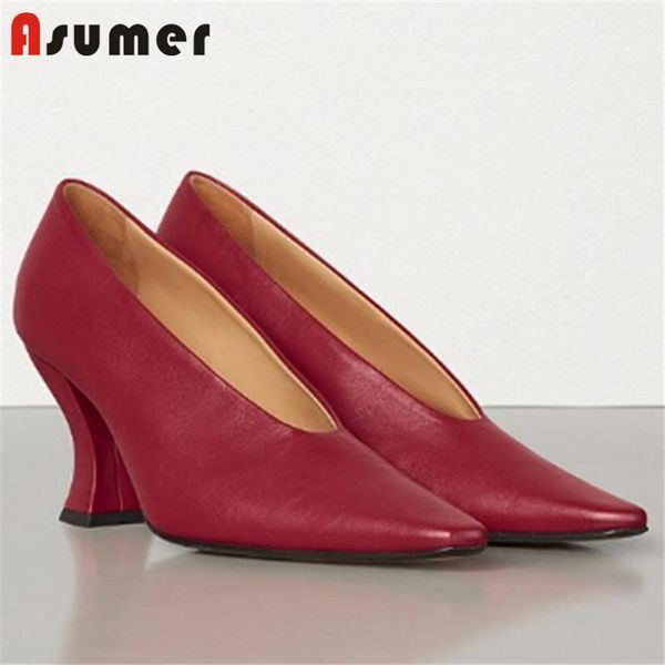 dress shoes asumer 2021 fashion pumps women single slip on spring summer high heel office ladies genuine leather, Black
dress shoes asumer 2021 fashion pumps women single slip on spring summer high heel office ladies genuine leather, Black