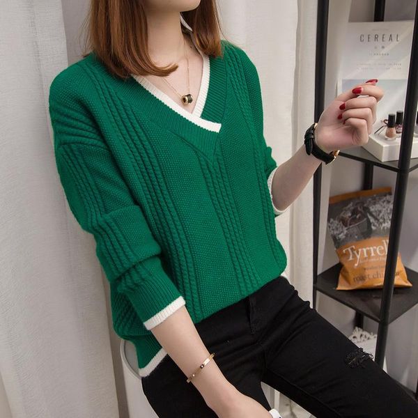 women's sweaters onlysvter thick warm women winter sweater v-neck loose casual outwear knitted female pullover, White;black
women's sweaters onlysvter thick warm women winter sweater v-neck loose casual outwear knitted female pullover, White;black