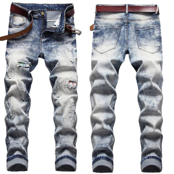 men's jeans korean fashion slim straight embroidered suit denim trousers retro light blue ripped
men's jeans korean fashion slim straight embroidered suit denim trousers retro light blue ripped