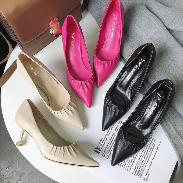 dress shoes 2021 summer elegant women rose red beige heels pointed toe slippers designer 6.5cm high wedding, Black
dress shoes 2021 summer elegant women rose red beige heels pointed toe slippers designer 6.5cm high wedding, Black