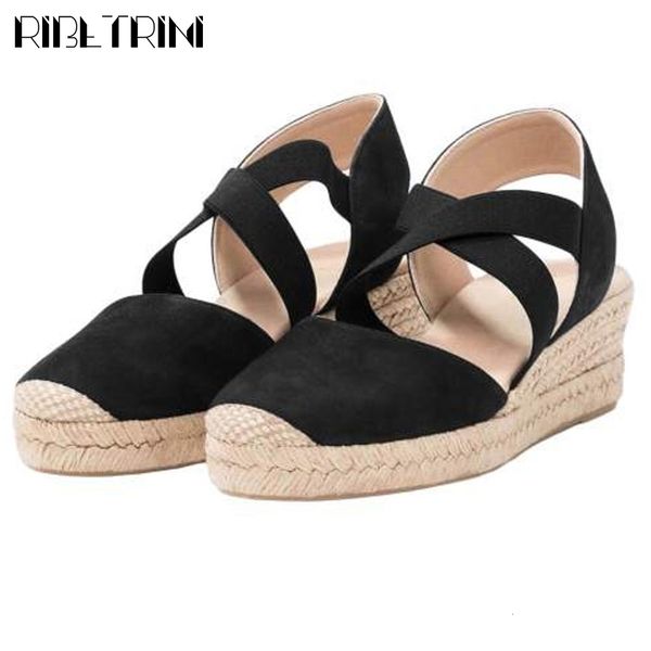 sandals retro female round toe platform summer straw high heels sandals women wees elastic band shoes woman, Black
sandals retro female round toe platform summer straw high heels sandals women wees elastic band shoes woman, Black