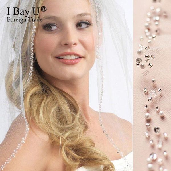bridal veils 1 layer beaded crystal veil fingertip pearl rhinestone wedding with comb white ivory accessories, Black
bridal veils 1 layer beaded crystal veil fingertip pearl rhinestone wedding with comb white ivory accessories, Black
