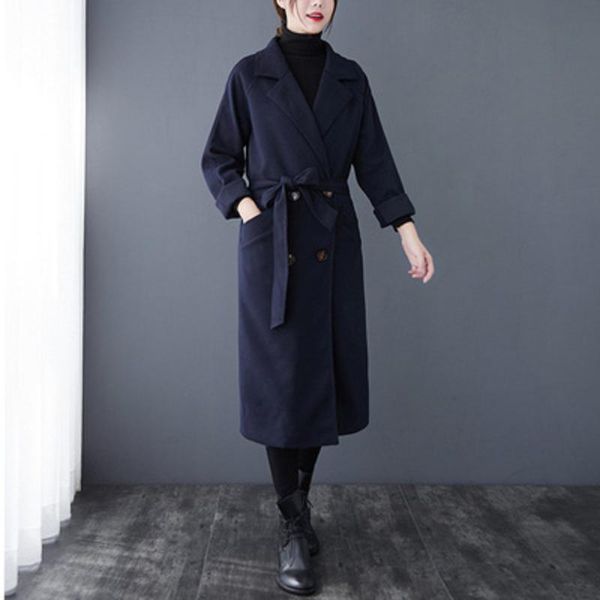 women's wool & blends woolen coat mid-length thick and loose hepburn style over-the-knee 2021 autumn winter wn*, Black
women's wool & blends woolen coat mid-length thick and loose hepburn style over-the-knee 2021 autumn winter wn*, Black