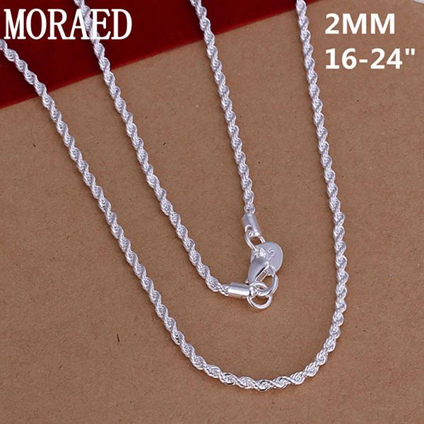 chains 925 sterling silver 2mm 16/18/20/22/24 inch twist rope chain necklaces for woman men fashion jewelry gift
chains 925 sterling silver 2mm 16/18/20/22/24 inch twist rope chain necklaces for woman men fashion jewelry gift