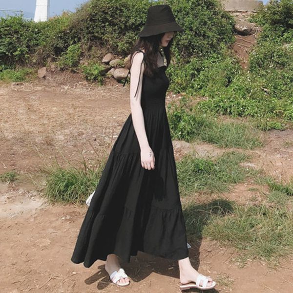 casual dresses elegant women's dress, long shoulder dress with a fine strap for women, small black summer fashion and holiday, korean p, Black;gray
casual dresses elegant women's dress, long shoulder dress with a fine strap for women, small black summer fashion and holiday, korean p, Black;gray