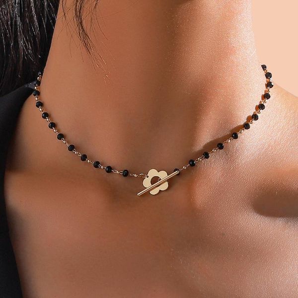 chokers black crystal beads short necklace ladies simple plum-shaped ot buckle punk for women, Golden;silver
chokers black crystal beads short necklace ladies simple plum-shaped ot buckle punk for women, Golden;silver