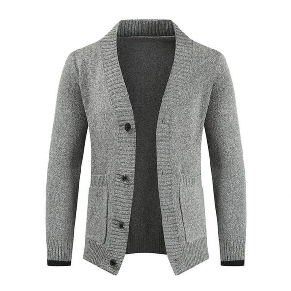 men's sweaters sweater outwear solid color pockets v-neck coat simple jacket, White;black
men's sweaters sweater outwear solid color pockets v-neck coat simple jacket, White;black