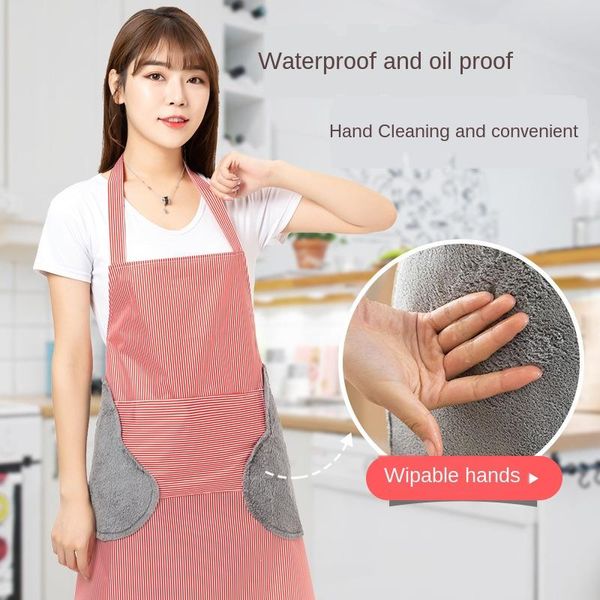 aprons kitchen hand wipe household apron with towel women's thickened smock waterproof and oil proof
aprons kitchen hand wipe household apron with towel women's thickened smock waterproof and oil proof