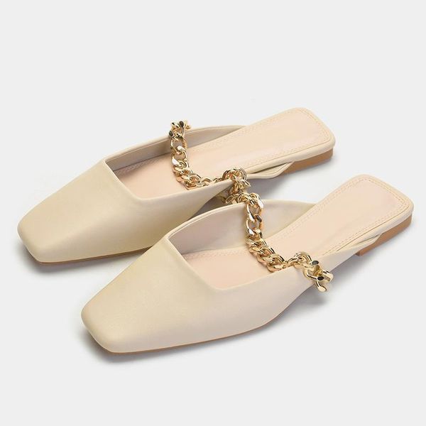 meriahzheng women's shoes chain-decorated open heel sandals closed toe low square slipper mary jane muller fch-26 slippers, Black
meriahzheng women's shoes chain-decorated open heel sandals closed toe low square slipper mary jane muller fch-26 slippers, Black