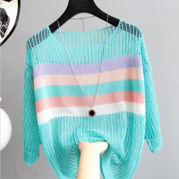 knitting hollow out pullovers women sweaters regular color striped thin jumper loose korean spring summer, White;black
knitting hollow out pullovers women sweaters regular color striped thin jumper loose korean spring summer, White;black