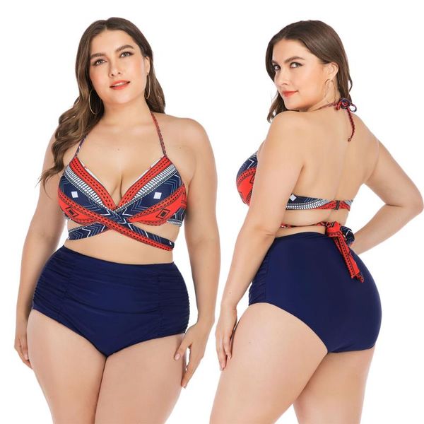 women's plus size swimwear 2 piece high waisted swimsuit bathing suit cross halter push up swimming two l-4xl one-piece suits
women's plus size swimwear 2 piece high waisted swimsuit bathing suit cross halter push up swimming two l-4xl one-piece suits