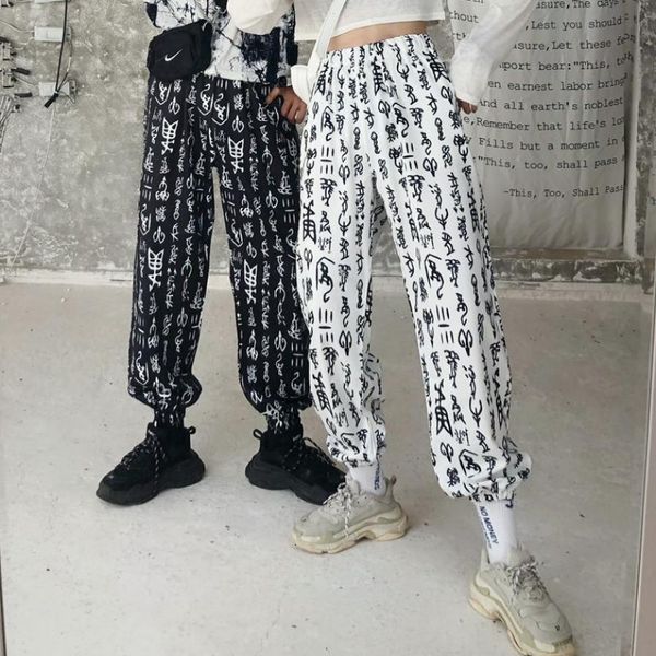 Women's Pants & Capris Harajuku Women Elastic Waist Fashion Ancient Chinese Characters Printed Loose Calf-length Pant Black White Purple YP4H
Women's Pants & Capris Harajuku Women Elastic Waist Fashion Ancient Chinese Characters Printed Loose Calf-length Pant Black White Purple YP4H