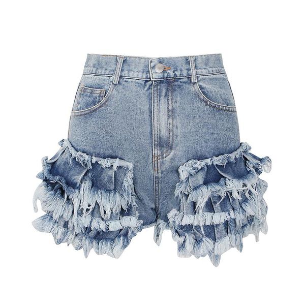women's shorts denim party patchwork high waist tassel pocket slim female fashion clothing, White;black
women's shorts denim party patchwork high waist tassel pocket slim female fashion clothing, White;black