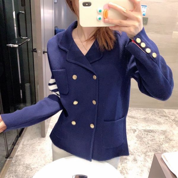 tb four bar double breasted knitted suit women's 2021 autumn winter korean sweater cardigan casual thick coat, White;black
tb four bar double breasted knitted suit women's 2021 autumn winter korean sweater cardigan casual thick coat, White;black