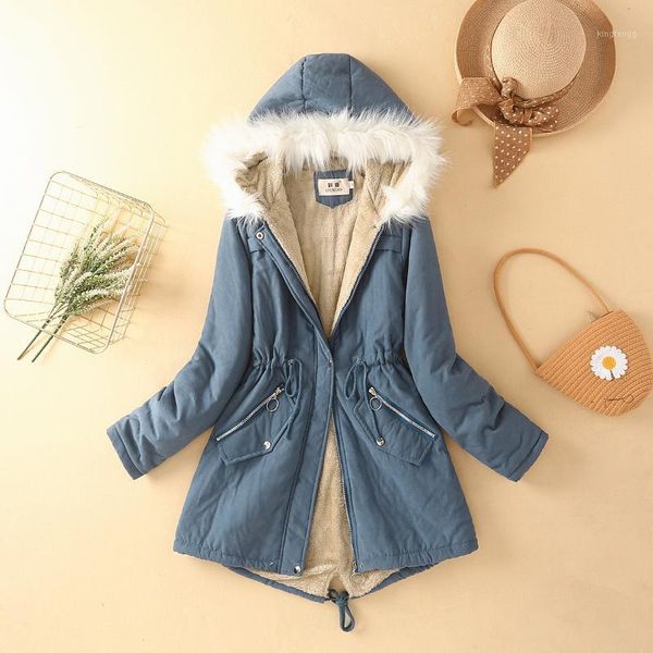 women's down & parkas cotton-padded jacket women mid-length winter korean slim-fitting plus velvet coat with large fur collar hooded pa, Black
women's down & parkas cotton-padded jacket women mid-length winter korean slim-fitting plus velvet coat with large fur collar hooded pa, Black