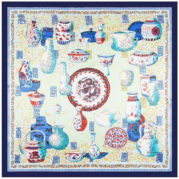 scarves 90x90cm retro style silk scarf women blue and white porcelain pri neckerchief bandana square muslim headscarf, Blue;gray
scarves 90x90cm retro style silk scarf women blue and white porcelain pri neckerchief bandana square muslim headscarf, Blue;gray