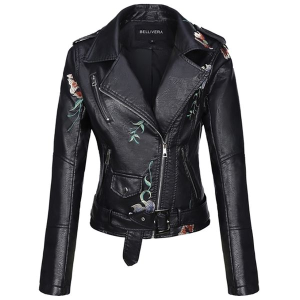 giolshon autumn flowers embroidery pu leather jacket women slim turn-down collar outerwear zipper moto biker coats clothes 210909, Black
giolshon autumn flowers embroidery pu leather jacket women slim turn-down collar outerwear zipper moto biker coats clothes 210909, Black