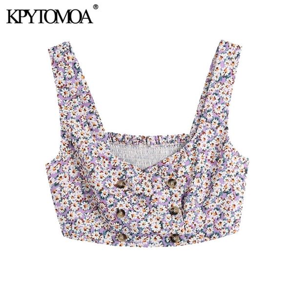 women sweet fashion with buttons floral print cropped blouses vintage back elastic straps female shits chic 210421, White
women sweet fashion with buttons floral print cropped blouses vintage back elastic straps female shits chic 210421, White