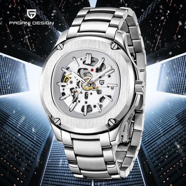 wristwatches pagani design waterproof fashion men watch military stainless steel business automatic mechanical clock reloj hombre, Slivery;brown
wristwatches pagani design waterproof fashion men watch military stainless steel business automatic mechanical clock reloj hombre, Slivery;brown
