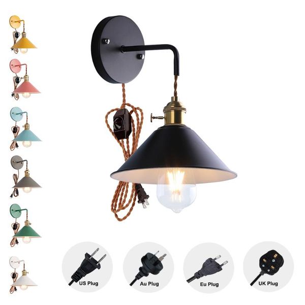 wall lamp 5.9 ft dimmable twisted cord or hardwired macaron industrial metal light for bedside reading loft bar(7 colors selection)
wall lamp 5.9 ft dimmable twisted cord or hardwired macaron industrial metal light for bedside reading loft bar(7 colors selection)