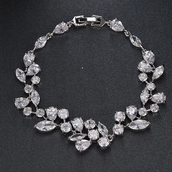 link, chain selling fashion flower zirconia bracelet feminine temperament wedding bridal sparkle gift, Black
link, chain selling fashion flower zirconia bracelet feminine temperament wedding bridal sparkle gift, Black