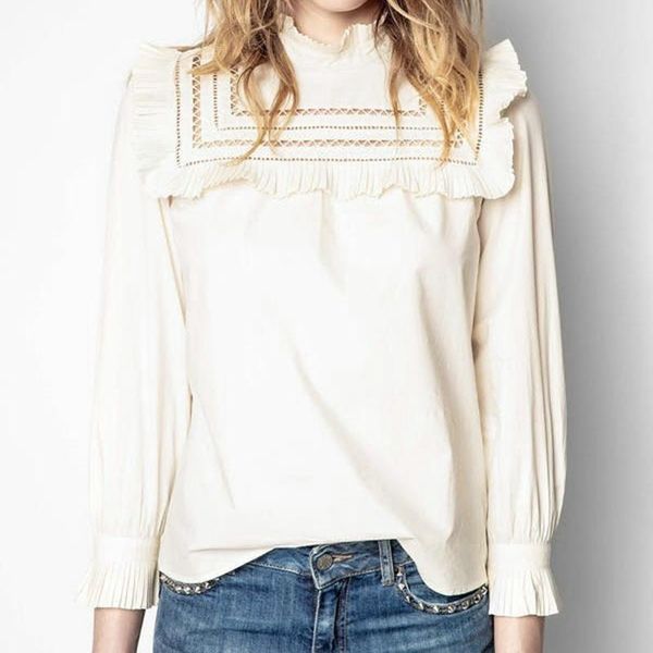 women's blouses & shirts 2021 spring / summer long-sleeved stand-up collar hollow lace loose white cotton women shirt
women's blouses & shirts 2021 spring / summer long-sleeved stand-up collar hollow lace loose white cotton women shirt