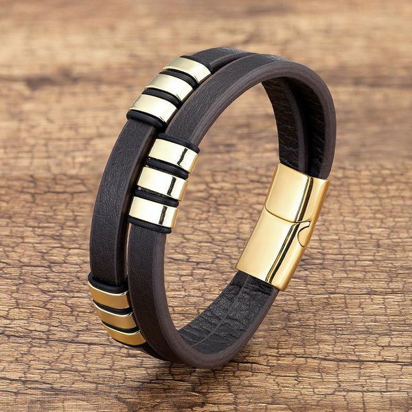 charm bracelets multilayer brown genuine leather bracelet for women stainless steel metal bangles men fashion jewelry wholesale, Golden;silver
charm bracelets multilayer brown genuine leather bracelet for women stainless steel metal bangles men fashion jewelry wholesale, Golden;silver