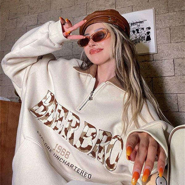 women's hoodies & sweatshirts women hip-hop print hooded sweatshirt streetwear punk harajuku american vintage embroidery half zipper po, Black
women's hoodies & sweatshirts women hip-hop print hooded sweatshirt streetwear punk harajuku american vintage embroidery half zipper po, Black