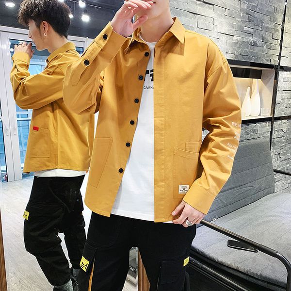 spring 2020 shirt men's long sleeve loose casual cotton tooling military style inch, White;black
spring 2020 shirt men's long sleeve loose casual cotton tooling military style inch, White;black