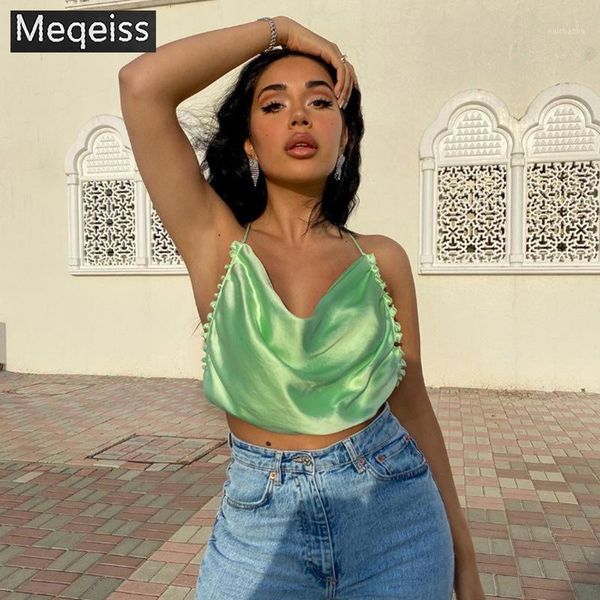 women's tanks & camis meqeiss 2021 sleeveless strap ruffles fashion rave festival crop vest green halter backless camisole sol, White
women's tanks & camis meqeiss 2021 sleeveless strap ruffles fashion rave festival crop vest green halter backless camisole sol, White