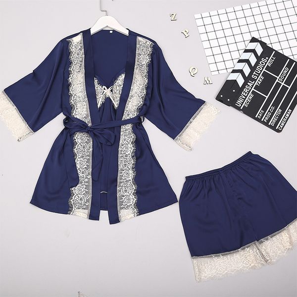 pyjamas 3 pcs lace women robe sets with pad nightgown+robe+pant set bathrobe elegant homewear m77k, Black;white
pyjamas 3 pcs lace women robe sets with pad nightgown+robe+pant set bathrobe elegant homewear m77k, Black;white