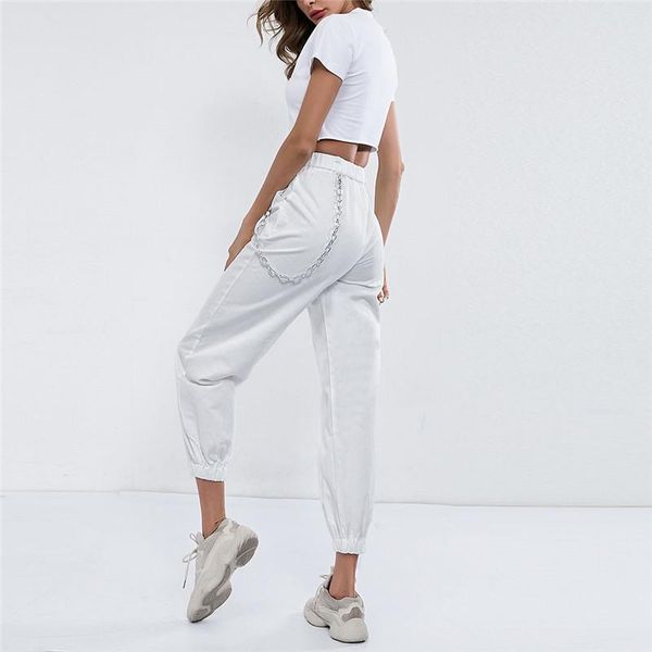 women's pants & capris 2021 s fashion women pocket chain cargo loose waist beam leg casual solid, Black;white
women's pants & capris 2021 s fashion women pocket chain cargo loose waist beam leg casual solid, Black;white