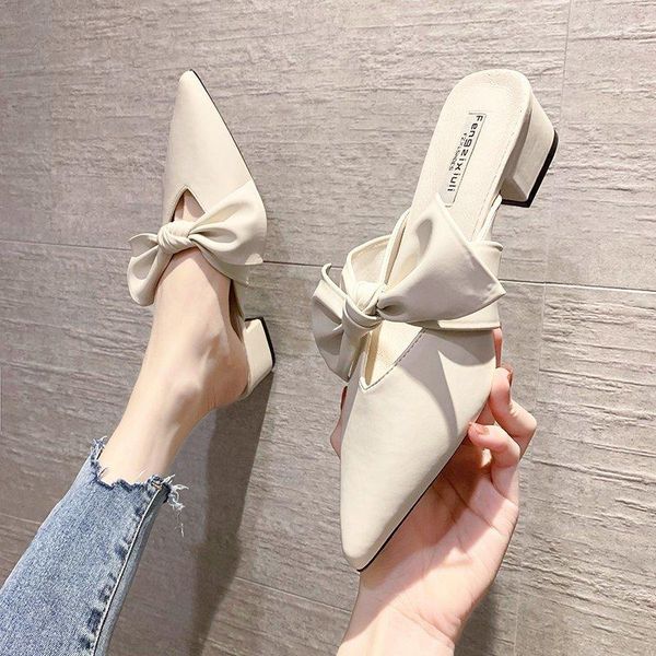 high-heeled shoes lady square heel slippers women summer pantofle med butterfly-knot pointed toe luxury slides block 2021 design, Black
high-heeled shoes lady square heel slippers women summer pantofle med butterfly-knot pointed toe luxury slides block 2021 design, Black